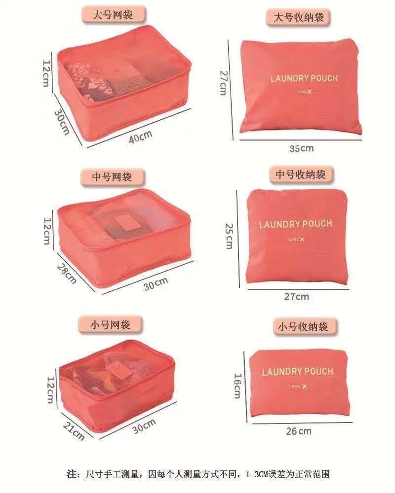 6 Pcs Travel Storage Bag, Clothes Tidy Organizer, Wardrobe Suitcase Pouch Travel Organizer, Shoe Packing Cube Bag, Secret Pouch Bag 6 Pcs Travel Storage Bag, Clothes Tidy Organizer, Wardrobe Suitcase Pouch Travel Organizer, Shoe Packing Cube Bag, Secret Pouch Bag
